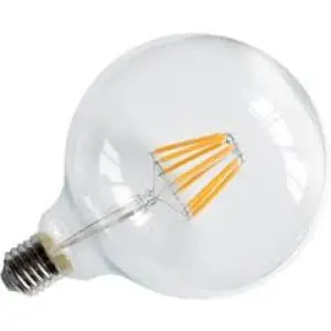 Lâmpada LED tipo filamento E27 G125 6W 3000K branco quente 700lm