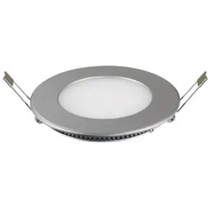 Downlight LED 230VAC 12W 900..950lm 2500..3000K Ø170x10mm (Ø155mm) - com driver - aço escovado