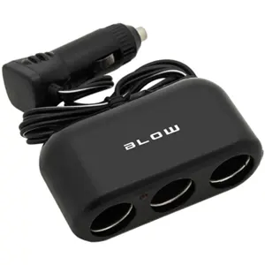 Distribuidor de mechero con 3 salidas y cable 0.9m 12/24VDC 10A
