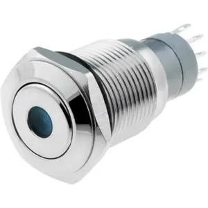 Interruptor de pressão anti-vandalismo unipolar SPST-NO ON-OFF 24VDC 1A para soldar com LED azul