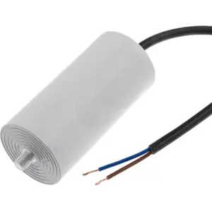 Condensador para motor   2.5uF 425V Ø28x55mm - c/ cabo 250mm e parafuso M8