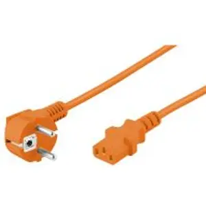 Cabo de alimentação schuko - IEC C13 (3 pinos) fêmea - 2.0m - laranja