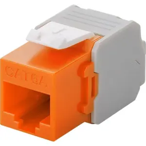 Keystone RJ45 fêmea Cat6a LSA, UTP - laranja