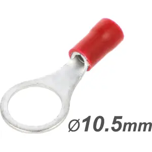 Terminal de olhal isolado vermelho (0.5-1.5mm²) M10 Ø10.5mm