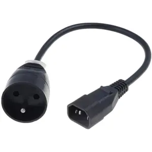 Cabo de alimentaçao CEE 7/5 (E) fêmea (ficha polaca) - IEC C14 (3 pinos) macho 0.3m preto