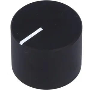 Botón de encaje para potenciómetro [eje estriado] c/ indicador Ø20x16mm - Negro