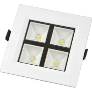 Downlight LED quadrado 230VAC 4W 280..320lm 4000..4500K 100x100mm (85x85mm) - com driver