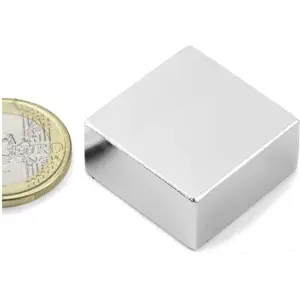 Íman Neodymium (NdFeB) quadrado N40 25.4x25.4x12.7mm