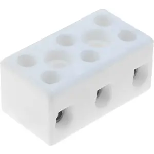 Bloco de 3 terminais de parafusos cerâmico 4mm²