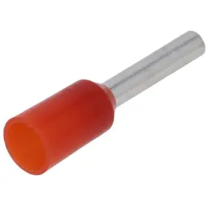 Ponteira isolada para fio 1.0mm² 8mm vermelha