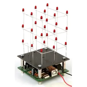 Mini kit de montagem cubo LED vermelho 3D 3x3x3