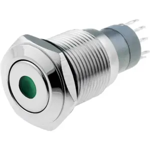 Interruptor de pressão anti-vandalismo unipolar SPST-NO ON-OFF 24VDC 1A para soldar com LED verde