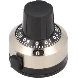 Botão para potenciómetro multivolta [veio liso] com mostrador de contagem Ø25x22x24mm