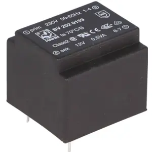 Transformador encapsulado para PCB 230VAC/12V 0.5VA