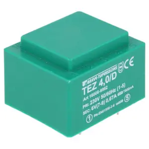 Transformador encapsulado para PCB 230VAC/6V 4VA 0.67A