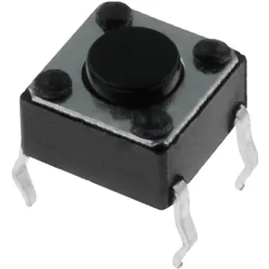 Botão miniatura 6x6x(4.3)mm SPST-NO 12VDC 50mA THT 1N