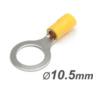Terminal de olhal isolado amarelo (4.0-6.0mm²) M10 Ø10.5mm