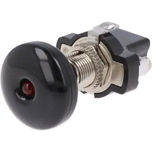 Interruptor de pressão Push-Pull OFF-ON 14VDC 10A para aparafusar c/ LED vermelho