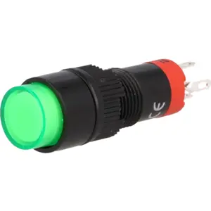 Interruptor de pressão luminoso redondo verde 2 posições estáveis ON-ON SPDT 250VAC 0.5A Ø12mm