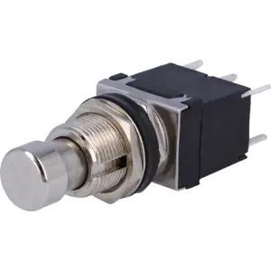 Botão interruptor de pressão monoestável ON-(ON) 250VAC 1.5A (6 pinos) metálico