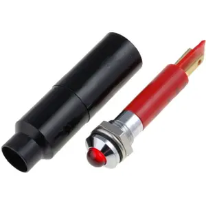 Indicador LED metálico 230VAC Ø8.2mm vermelho IP67