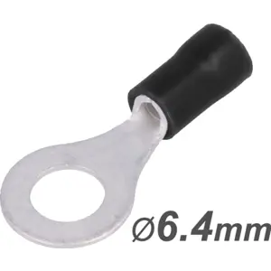 Terminal de olhal isolado preto (2.5-4.0mm²) M6 Ø6.4mm