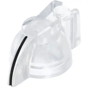 Botón "bico de pato" de encaje para potenciómetro [eje moleteado] Ø19.5x14mm - transparente