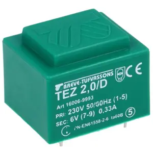 Transformador encapsulado para PCB 230VAC/6V 2VA 0.33A