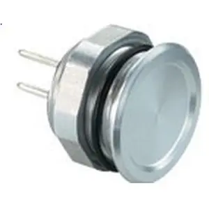 Botão interruptor piezoeléctrico anti-vandalismo unipolar SPST OFF-(ON) 24VAC 0.04A - prateado