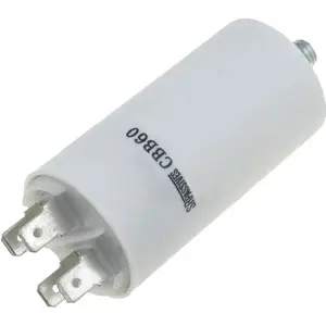 Condensador para motor   4.5uF 450V Ø35x60mm - c/ terminais 6.3mm e parafuso M8