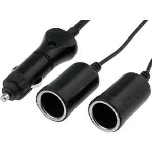 Adaptador para mechero con 2 salidas y cable 1.9m 12VDC 5A