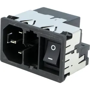 Ficha IEC 60320 (macho) 10A de painel com interruptor