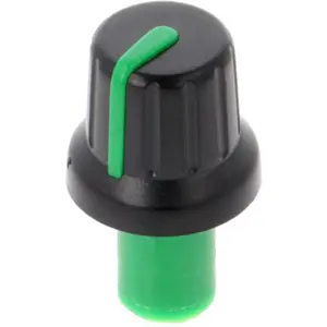 Botón de encaje para potenciómetro [eje en D] c/ indicador Ø16x14.4mm - verde