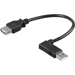 Cabo extensão Hi-Speed USB2.0 A fêmea - A macho 90º 0.15m - preto