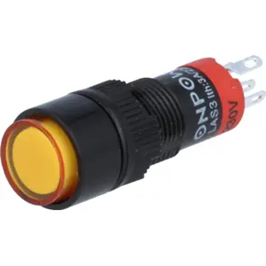 Interruptor de pressão luminoso redondo laranja 2 posições estáveis ON-ON SPDT 250VAC 0.5A Ø12mm