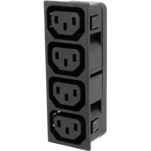 Ficha IEC C13 (fêmea) quádrupla 3pin 10A de painel