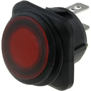 Interruptor basculante 2 posições estáveis - ON-OFF - 250VAC 10A - luminoso vermelho