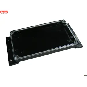 Caixa plástica com painel frontal transparente 120x70x15mm