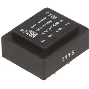 Transformador encapsulado para PCB 230VAC 12V 0.7VA
