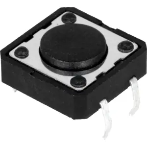 Botão miniatura 12x12mm SPST-NO 12VDC 50mA THT 1.6N