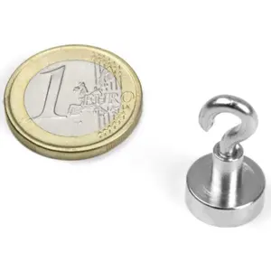 Íman Neodymium (NdFeB) redondo com gancho N38 Ø13mm