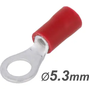 Terminal de olhal isolado vermelho (0.5-1.0mm²) M5 Ø5.3mm