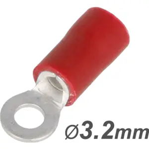 Terminal de olhal isolado vermelho (0.5-1.0mm²) M3 Ø3.2mm