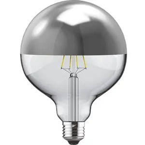 Lâmpada tipo filamento Soft LED E27 G125 c/ refletor prateado 230V 8W 2700K (branco quente) 700lm