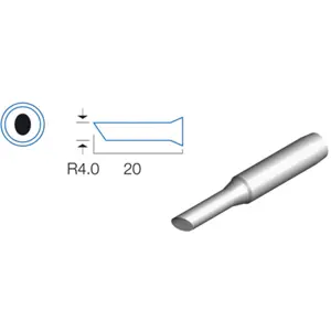 Ponta de substituição para ferro de soldar em bisel (4.0mm) - N9-4