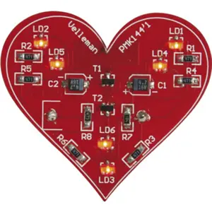 Mini kit de montaje corazón centelleante con 6 LEDs