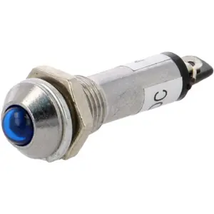 Indicador LED metálico convexo 24VDC Ø8.2mm azul