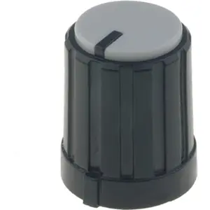 Botón de encaje para potenciómetro [eje estriado] c/ indicador Ø13.3x16.5mm - gris