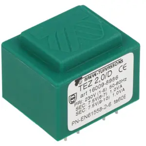 Transformador encapsulado para PCB 230VAC/7.5V+7.5V 2VA