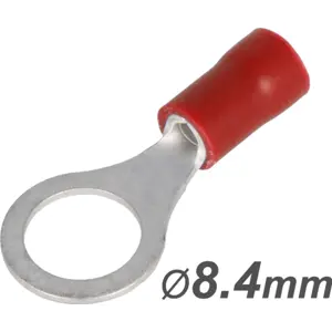 Terminal de olhal isolado vermelho (0.5-1.5mm²) M8 Ø8.4mm